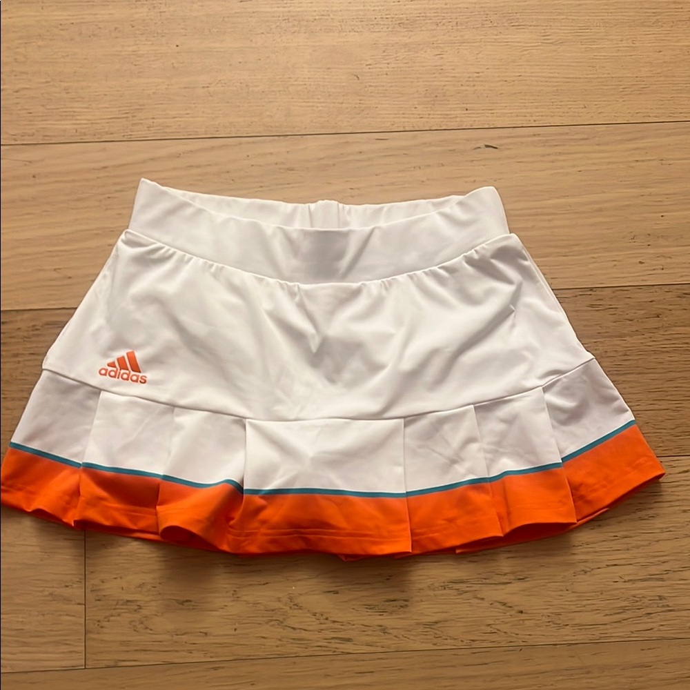 Adidas White Skirt with Orange Trim